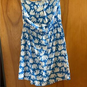 Lilly Pulitzer Blue and White Elephant Print Dress
